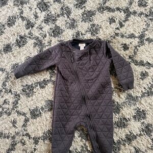 Cat & Jack Black Quilted Footed Baby One-Piece